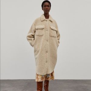 NWT Missing button EDITED Henrietta Mantel Between-Seasons Coat in Cream